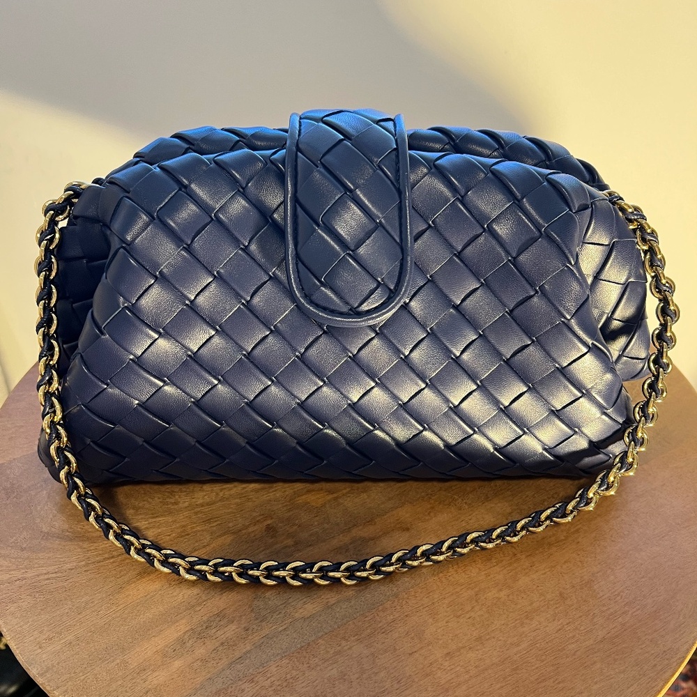 bottega veneta lauren 1980 navy blue new